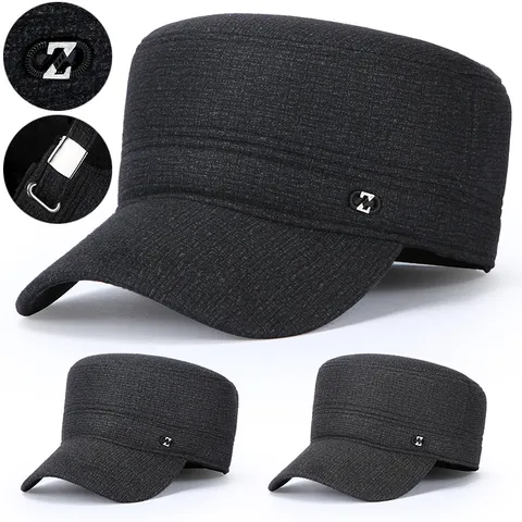 Men Winter Warm Flat Cap Thickened Woolen Earflap Cold Weather Outdoor Visor Hat Fashion Casual Driving Newsboy Hat For Men