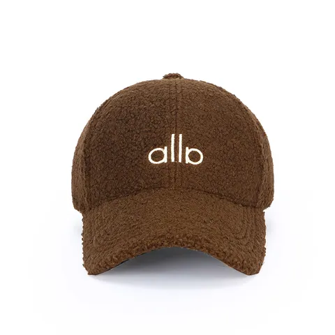 Winter Warm Faux Shearling Baseball Cap For Women Thickened Teddy Fleece Solid Color Letter Embroidery Adjustable Dad Hat