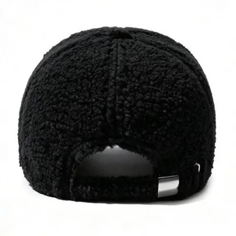 Women Winter Warm Sherpa Fleece Baseball Cap Vintage Embroidered Letter Casual Adjustable Dad Hat Outdoor