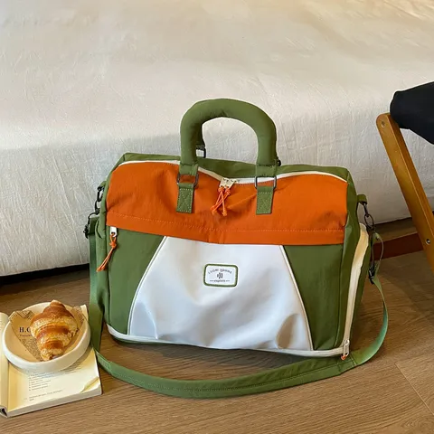 Large Capacity Travel Duffel Bag Waterproof Oxford Sports Gym Bag Portable Short Trip Luggage Bag With Wet Dry Separation