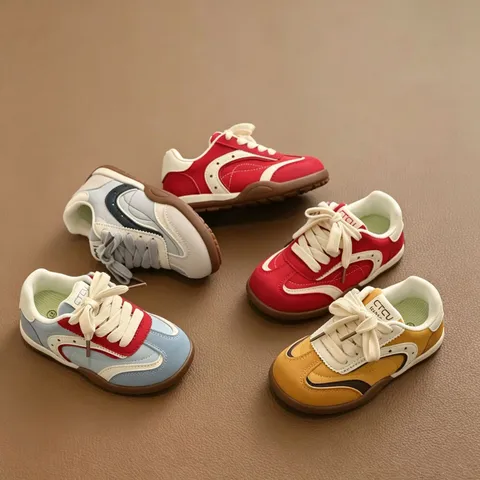 Chaussures Dad Rétro pour Enfants Baskets Doublées en Polaire Chaude pour Garçons Filles Semelle Épaisse Antidérapante Chaussures de Sport Velcro STZ2208