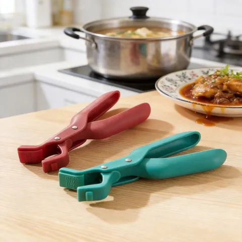 Anti Scald Bowl Gripper Clip Silicone Non Slip Heat Resistant Plate Lifter Hot Dish Tong Kitchen Tool Ergonomic Handle
