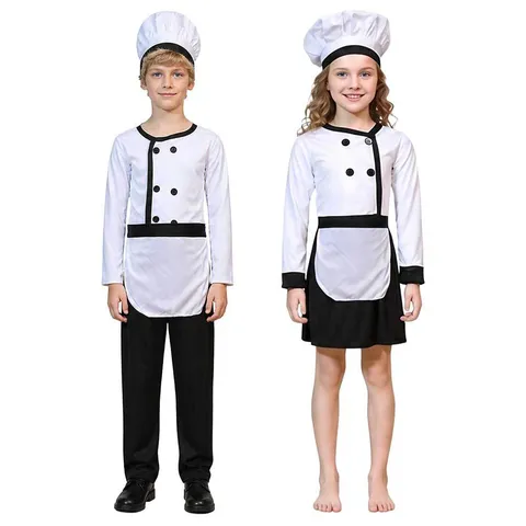 Kinder Chef Kostuum Set Voor Halloween Rollenspel Jongens Meisjes Chef Uniform Met Hoed Schort Kostuum Voor Verjaardagsfeest Prestatie