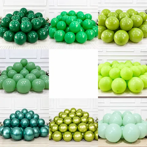 Green Retro Latex Balloons Thickened Macaron Balloons For Birthday Party Classroom Graduation Decor Event Supplies