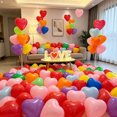 Romantische Hartvormige Latex Ballonnen Voor Bruiloft Feest Verjaardag Decoratie Achtergrond Layout Matte Macaron Multi Kleur Ballonnen