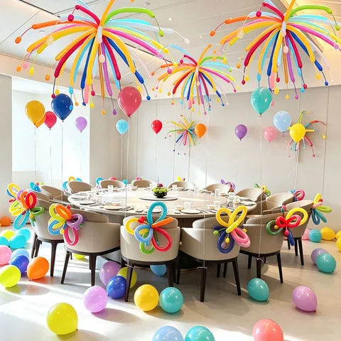 Mehrfarbige Lange Latex Feuerwerk Blume Form Ballons DIY Party Dekorationen Geburtstag Hochzeit Festival Shop Dekor