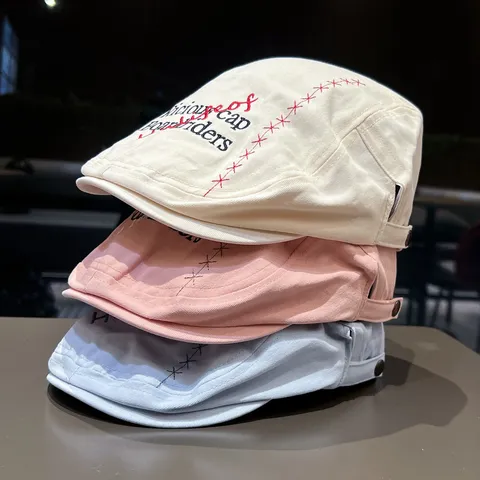 Kinder Erwachsene Baumwolle Barette Hut Buchstaben Bestickung Lässig Weiche Krempe Stilvolle Barette Kappe Für Jungen Mädchen Herren Damen Frühling Herbst