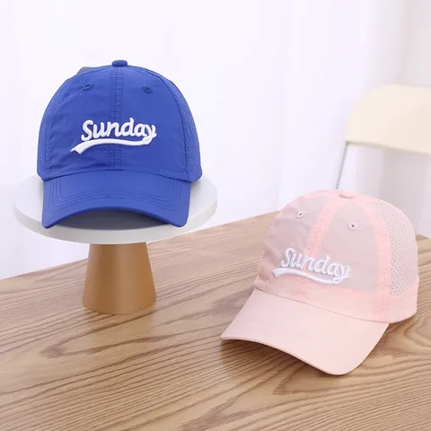Kinder Baseballkappe Bestickte Buchstaben Atmungsaktiv Schnelltrocknend Sonnenhut Sommer Outdoor Strandkappe Kinderhut