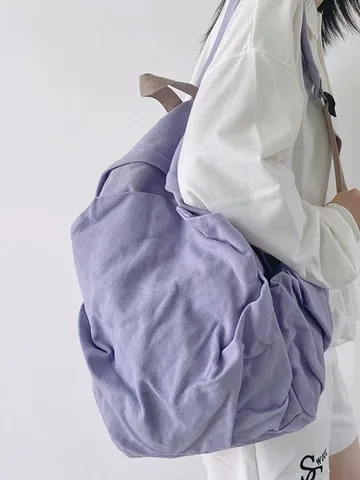Zaino in Tela Lavata in Stile Coreano Minimalista Tinta Unita Cartella per Studenti Universitari Zaino per Pendolari Casual