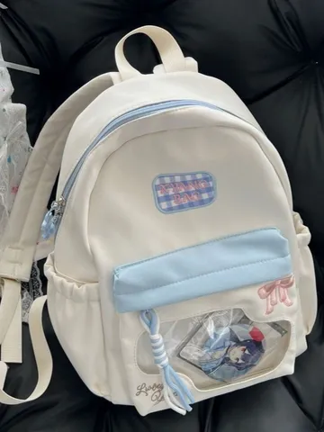 Grande Capacità Ita Bag Fiocco Carino Finestra Trasparente Zaino Scolastico Stile Ins Zaino Casuale Per Donne Ragazze