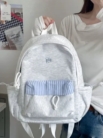 Zaino Casual in Stile Coreano per Studenti Grande Capacita Borsa Scolastica Unisex Poliestere Borsa per Libri Viaggio Quotidiano