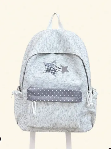 Zaino da Studente in Stile Coreano Simpatico Motivo a Stella Grande Capienza Borsa Scolastica Casual Viaggio Donna