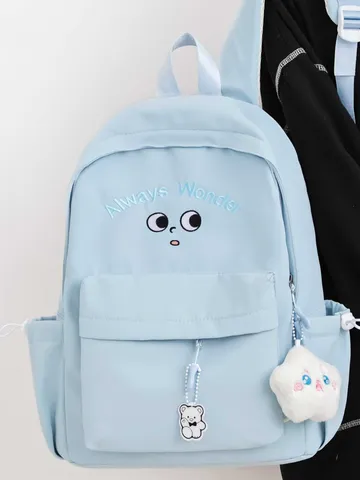Stile Coreano Carino Cartoon Zaino Scolastico Nylon Grande Capacità Viaggio Casual Con Ricamo Per Donne Ragazze
