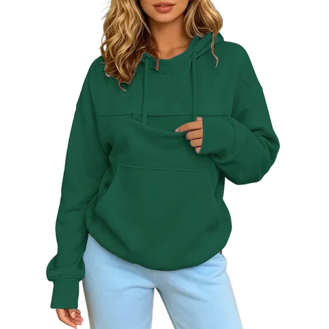 Unisex Huisdierzak Hoodie Warm Met Fleece Voering Lange Mouwen Pullover Met Grote Zak Effen Kleur Comfortabel Casual Top