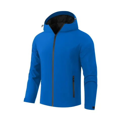 Men's Windproof Hooded Jacket Solid Color Lightweight Breathable Windbreaker Top For Outdoor Climbing Hiking Daily Wear