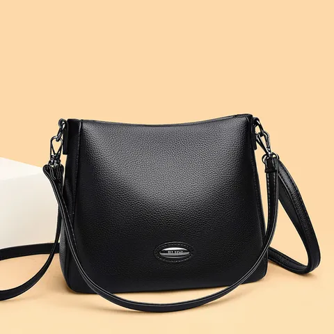 Dames Grote Capaciteit PU Leer Crossbody Tas Casual Litchi Textuur Multi Pocket Schoudertas Voor Reizen Winkelen Woon-werkverkeer Dagelijks