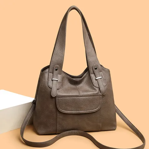 Dames Tote Bag Met Hoge Textuur Grote Capaciteit Zacht PU Leer Modieuze Casual Schoudertas Met Dubbele Handvatten En Verstelbare Riem