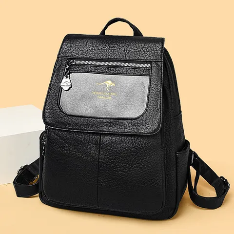 Dames Mode PU Leren Rugzak Antidiefstal Grote Capaciteit Casual Reizen Schooltas Koreaanse Vintage Zachte Leren Schoudertas