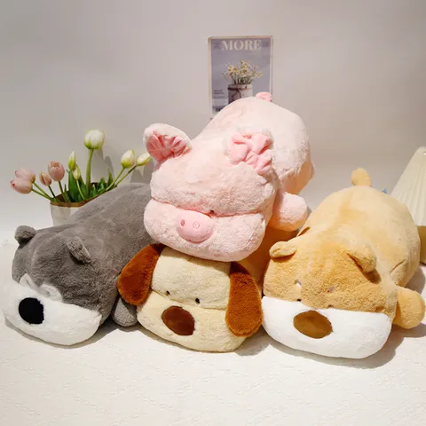 Carino Animale Peluche Sdraiato Morbido Imbottito Cucciolo Coniglio Dalmatino Shiba Inu Bambola Cuscino Abbraccio Confortevole Regalo Bambini Decorazione Casa