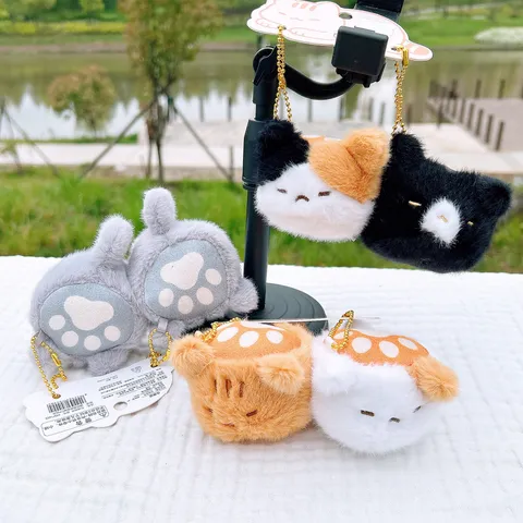Muro Carino Coppia di Gatti Magnetici Peluche Ciondolo Morbido Peluche Bambola Ciondolo Borsa Portachiavi Giocattolo Regalo