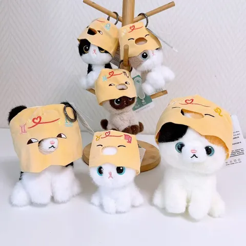 Portachiavi in Peluche di Gatto Carino Bambola di Peluche Con Cappuccio di Costellazione Ciondolo per Borsa Per Regali
