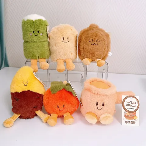 Giocattolo di Peluche Creativo di Simulazione di Cibo e Piante, Graziosa Bambola Ripiena di Noce, Cachi, Arachidi, Decorazione da Scrivania, Giocattolo per Macchina Artiglio