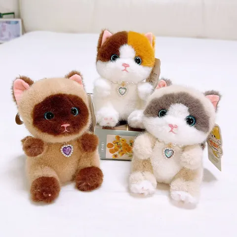 Carino Gatto Peluche Giocattolo Ciondolo Animale Imbottito Gattino Bambola Portachiavi Soffice Borsa Ciondolo