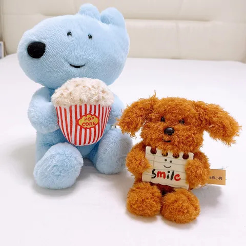 Simpatico Cane Teddy Peluche Giocattolo Morbido Cucciolo Bambola Kawaii Animale Compagno Cuscino Arredamento per la Casa Bambini Compleanno Regalo