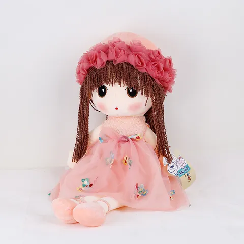 Carina Bambola Di Peluche Fata Ragazza Con Abito In Pizzo E Cappello Di Fiori Regalo Di Compleanno Per Bambini