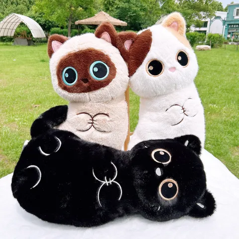 Cuscino In Peluche Per Gatti Animale Impagliato Simpatico Gatto Line Art Morbido Cuscino Cuscino Abbraccio Kawaii Decorazione Della Stanza Regalo Di Compleanno
