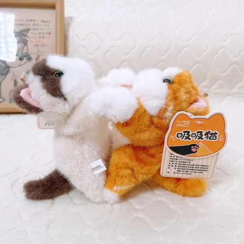 Simpatico Peluche di Gatto Animale Imbottito Adesivo Magnetico per Frigorifero Morbida Bambola Regalo Decorazione