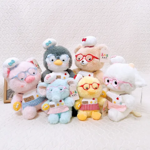 Simpatico Chef Bambola di Peluche Animale di Peluche Pecora Orso Maiale Anatra Elefante Giocattolo Morbido Regalo