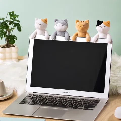 Carino Gatto Peluche Ciondolo Animale Imbottito Bambola Cartone Animato Borsa Appeso Ornamento Portachiavi Morbido Fibra Di Poliestere