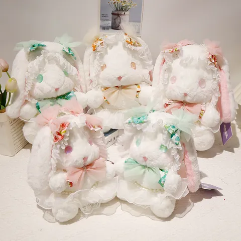 Peluche Coniglio Lolita Carino Animale Peluche Principessa Bambola Coniglio Con Fiocco In Pizzo