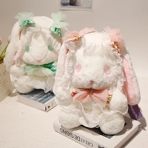 Peluche Coniglio Lolita Carino Animale Peluche Principessa Bambola Coniglio Con Fiocco In Pizzo