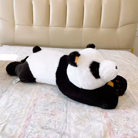 Simpatico Orso Polare Sdraiato E Panda Peluche Morbido Cuscino Animale Stuffed Simpatico Cartone Animato Bambola Giocattolo Per Letto Compagno Di Sonno