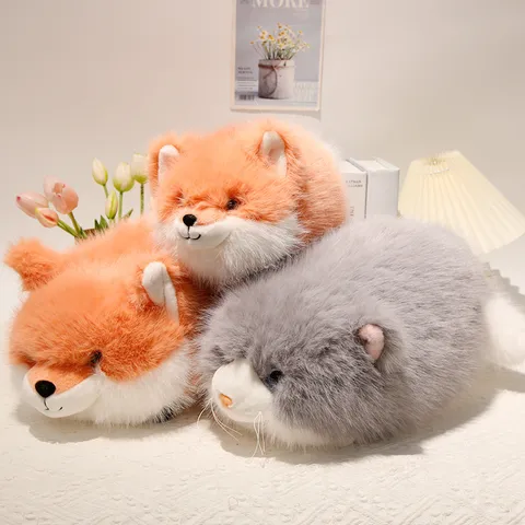 Carino Simulazione Gatto Volpe Peluche Animale di Peluche Morbido Bambola di Cashmere di Visone Borsa a Tracolla Regalo
