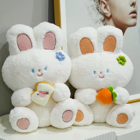 Simpatico Peluche di Coniglio con Orecchie Lunghe Bambola di Peluche Morbido Soffice Cuscino Regalo di Compleanno Per Bambini E Donne Decorazione