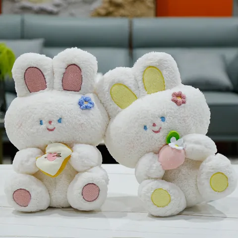 Simpatico Peluche di Coniglio con Orecchie Lunghe Bambola di Peluche Morbido Soffice Cuscino Regalo di Compleanno Per Bambini E Donne Decorazione