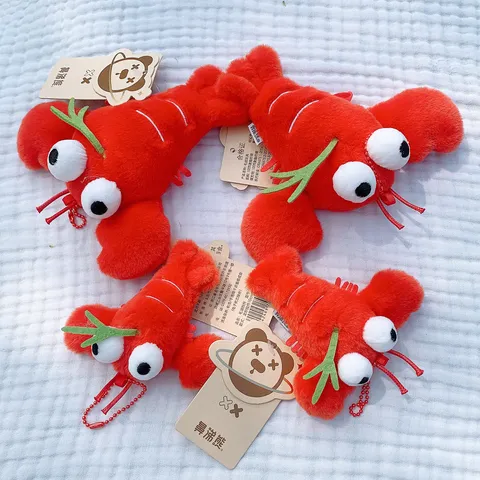 Creativo Carino Aragosta Peluche Beanbag Ciondolo Morbido Imbottito Animale Bambola Portachiavi Borsa Appendere Ornamento Ragazza Regalo