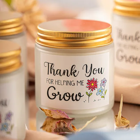 Mattes Duftkerzenglas Mit Metalldeckel Blumenetikett Wachsmischung Aromatherapie Kerze Für Heimdekoration Geschenk