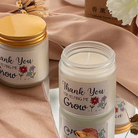 Mattes Duftkerzenglas Mit Metalldeckel Blumenetikett Wachsmischung Aromatherapie Kerze Für Heimdekoration Geschenk