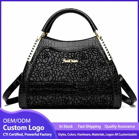 Dames PU-leer Schoudertas Grote Capaciteit Schelp Handtas Alligatorpatroon Crossbody Tas