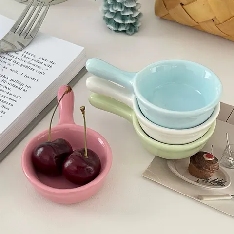 Japanischer Stil Mini Keramik Saucenteller Mit Griff Minimalistischer Ins-Stil Essig Gewürz Dipschale Für Küche Salat Ketchup