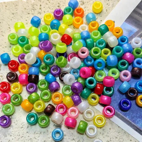 Cuentas de Barril de Plástico Coloridas Cuentas Sueltas Perladas a Granel para Fabricación de Joyas Artesanales DIY
