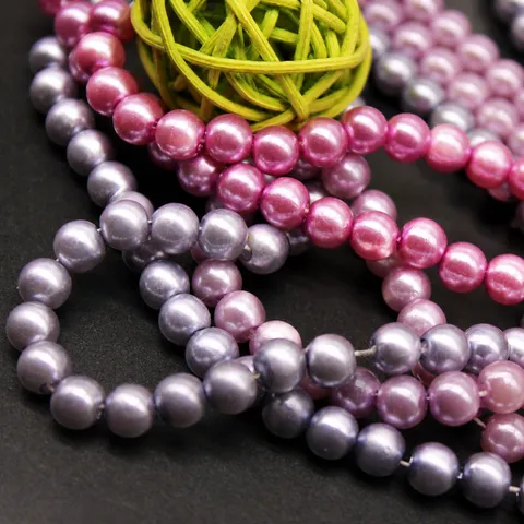 Cuentas Sueltas Redondas de Perla de Imitación ABS Coloridas Perforadas Cuentas de Manualidades DIY para Pulseras Collares Fabricación de Joyas