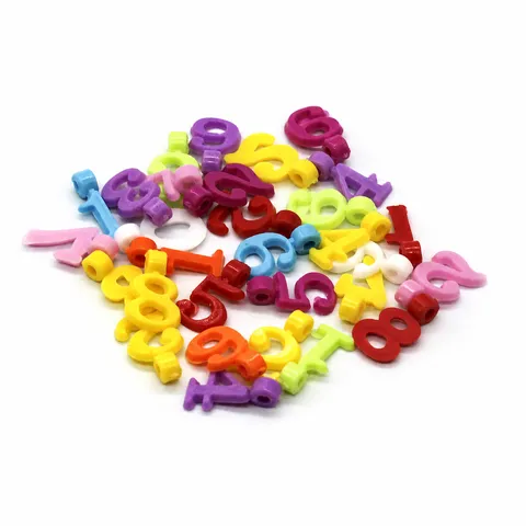 Effen Kleur Acryl Cijfer Kralen DIY Kinderen Handgemaakt Kralen Hangers Speelgoed Sieraden Accessoires Kleurrijke Cijfer Charms