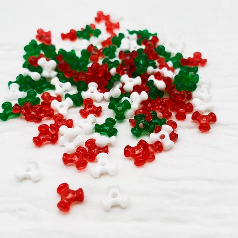 Acrylic Christmas Transparent Shaped Beads Assorted Multicolor Loose Beads For DIY Bracelet Jewelry Making Craft Supplies