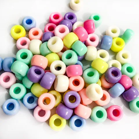 Cuentas de Barril Acrílicas a Granel Cuentas Espaciadoras de Agujero Grande Coloridas Para DIY Juguete de Niños Collar Pulsera Fabricación de Joyas