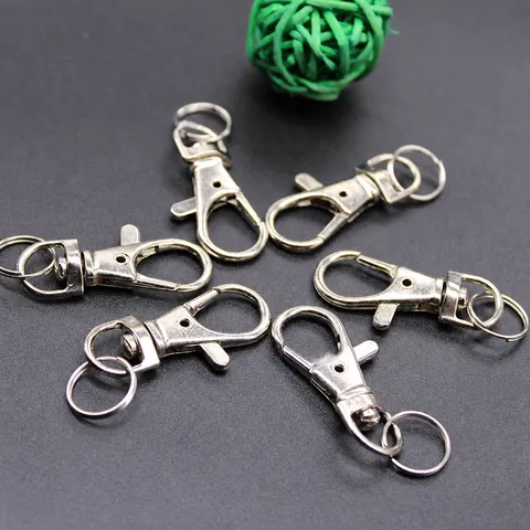 Mosquetón de Metal Gancho para Perros Giratorio Con Anillo Partido Accesorios de Hardware Para Bolso DIY Llavero Manualidades